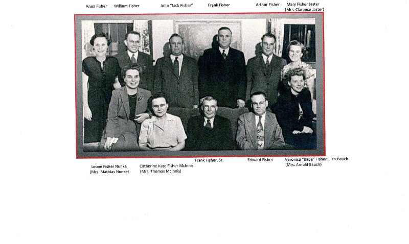 1947- The Frank Fisher Sr. Family - Fisher siblings and their father.jpg