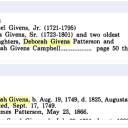 Deborah Givens - Samuel Givens Family and Kin