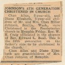 Chan Allen Johnson - Memphis Christening article